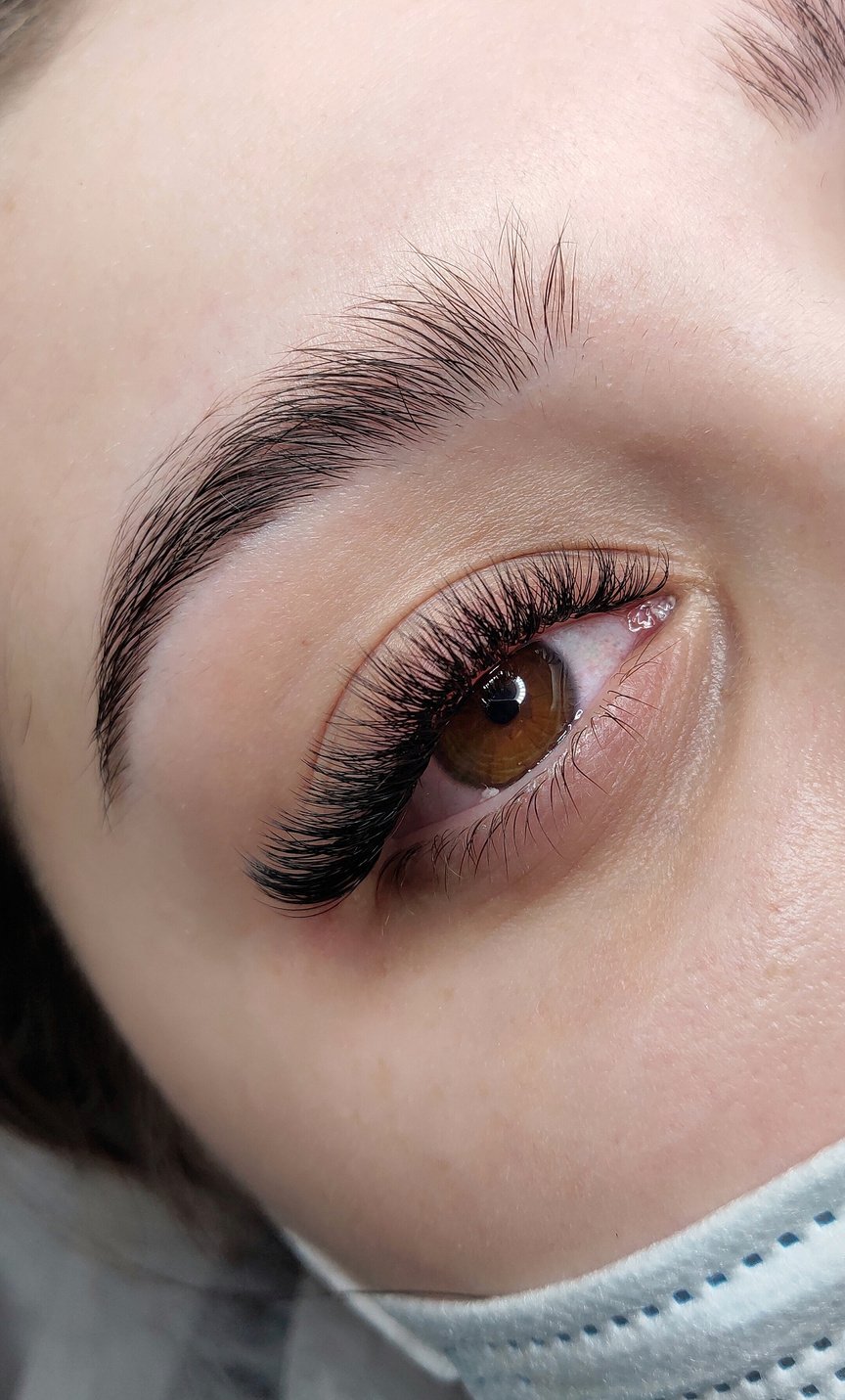 Close Up of Woman Wearing Eyelash Extensions 